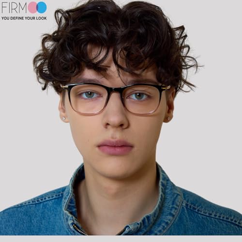 Image of Firmoo Blue Light Glasses for Women Men, Reading Glasses 0.0x-3.0x, Ultra Light Square Frame, Premium TR90 & Metal Blend