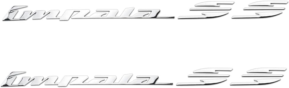 2Pcs 94-96 Impala Ss Rear Quarter Panel Emblems 3D Letter Badge Car Decal Nameplate Replacement for Impala (Black Red)