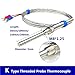 Termocouple Type K with M8 Screw Thread Stainless Steel Rapid Response for Industrial Monitoring 1Pcs(10M PT100,150mm)