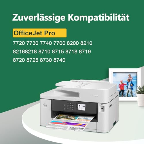 KINGJET 953 XL 953XL Druckerpatronen für HP 953XL Multipack Patronen Kompatibel für HP Officejet Pro 7720 7740 8710 8715 8210 8720 7730 8218 8718 8725 8728 8730 8740 (4 Pack)