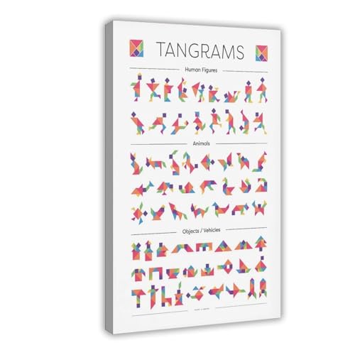 Puzzle Tangram poster geant pour habiller les murs de la chambre a coucher