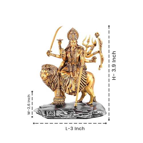 Figura de Diosa Durga Mata de Resina 3.9 in miniatura 5