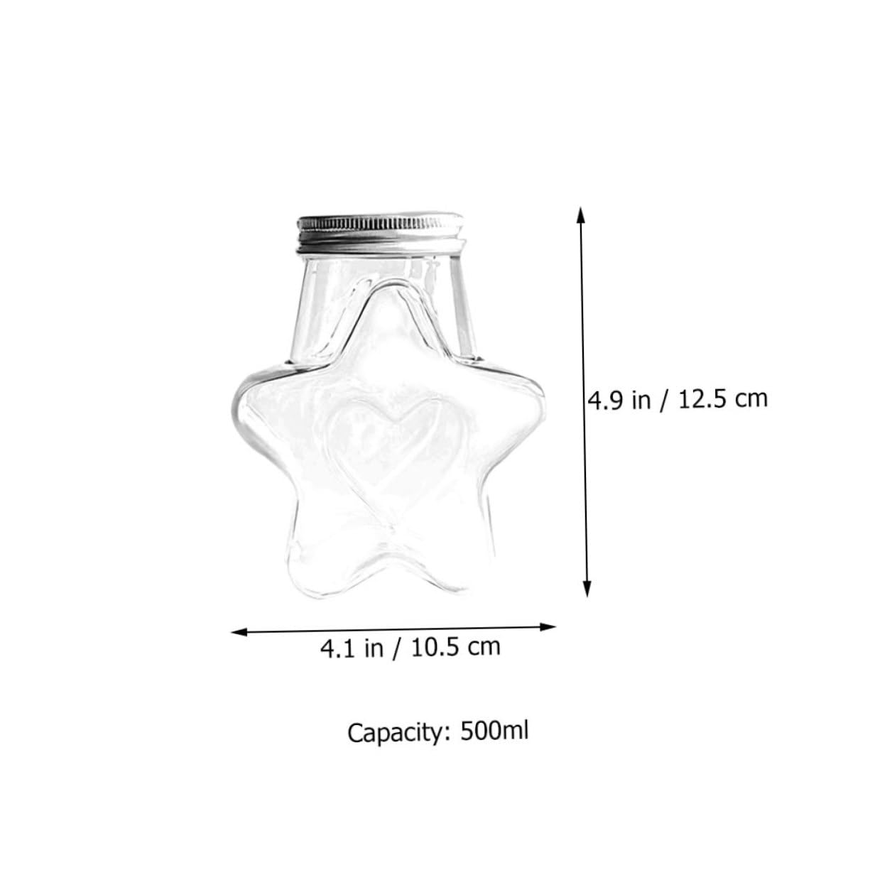 COLLBATH Plastic Water Bottles 5pcs Star Shape Bottles Caps Reusable for Juice Milk Tea