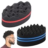 LAKPYN 2 Piezas de Esponja para Rizos Afro, Rizador Ovalado, Doble Cara,Herramienta para el Cuidado de los Rizos