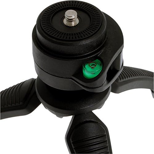 iGadgitz PT310 Mini Lightweight Table Top Stand Tripod and Grip Stabilizer Compatible with Digital Camera, DSLR, Video Camera & Camcorder - Black