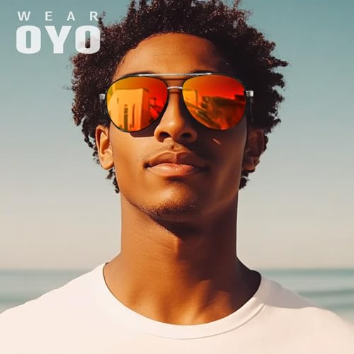 Image of WEAROYO Polarized Sunglasses Men Womens Al-Mg Alloy Frame Spring Hinges Pilot Military Style UV400 Protection Driving