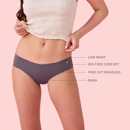 Image of Enamor Innovations Invisi, All Day Comfort, Low Waist Bikini Panty for Women - No Visible Panty Lines, Sweat Wicking, Free Cut, Regular Coverage - PB40
