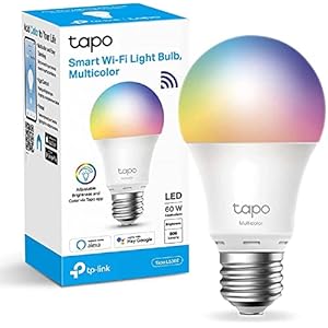Tapo Ampoule Connectée WiFi, Ampoule LED E27 Multicolore 2500K-6500K, Dimmable 8.7 W 806Lm, Compatible avec Alexa et Google Home, Commande Vocale, Economie d’énergie, Tapo L530E