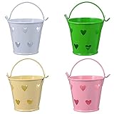 【Decorazioni per la Casa】Secchi piccoli in metallo Conservati perfettamente ed elegantemente in qualsiasi stanza della casa per mantenere organizzati gli articoli vari. Il vaso di metallo dall'aspetto brillante può aggiungere una sensazione di stile di campagna per la tua casa.