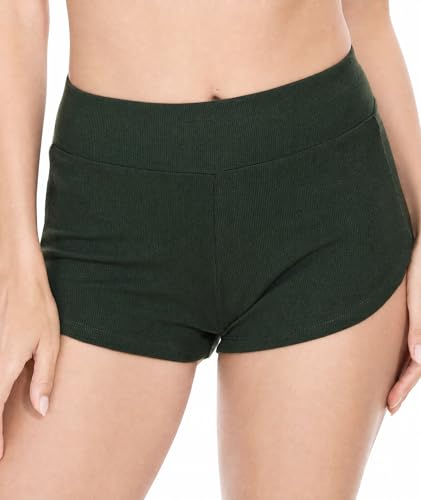 Image of LazyCozy Bamboo Viscose Sleep Shorts for Women, Soft Dolphin Lounge Shorts | Comfy Y2K Micro Mini Pajama Shorts, Lightweight Booty Shorts, Summer Pj Shorts, Knit Workout Shorts