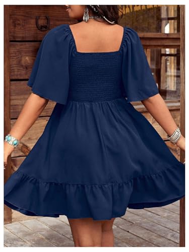 Image of BEAUDRM Women's Plus Size Western Cowgirl Dress Floral Boho Country Flowy Causal Spring Mini Dress Summer Vacation Outfits