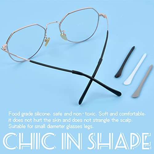 KYSUN 6 Paires Crochet D'Oreille de Lunettes, Crochet D'oreille Antidérapant en Silicone, Appareils de Fixation, D'embouts de Lunettes pour Lunettes et Lunettes de Soleil (Noir Blanc et Gris) - Image 5