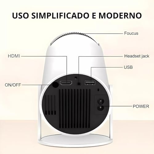 Mini Projetor Portátil HY300 PRO Android 11 Imagem 4K 1080p Full HD Conexão 5G WiFi 6 e Bluetooth 5.
