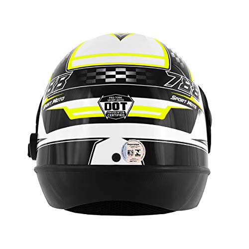 Pro Tork Capacete Super Sport Moto 58 multicor (Branco/Amarelo/Preto)