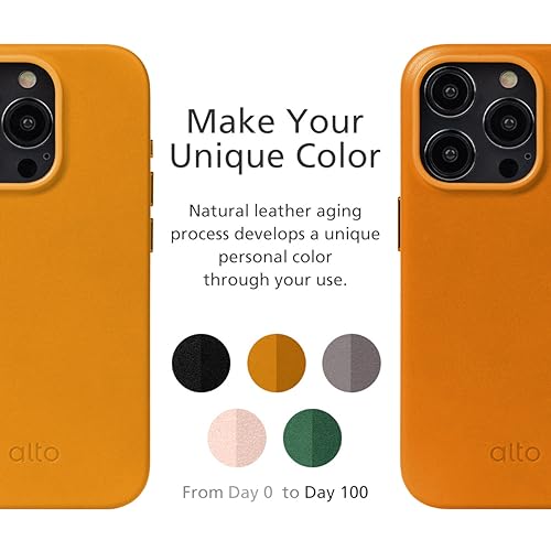 alto Phone Case Compatible with iPhone 15 Pro Max 2023 and MagSafe, Magnetic Italian Leather Case, Clop Series Drop Protective Case (iPhone 15 Pro Max, 6.7 inch, Caramel Brown) - Thumbnail 6