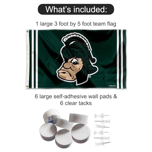 Michigan State Spartans Retro Vault Throwback Banner and Tapestry Wall Tack Pads by College Flags & Banners Co. - Image 2