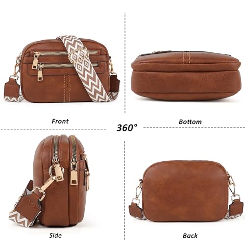 Crossbody Bags for Women, 6-Pockets Purses for Women, Vegan Leather Handbags Shoulder Bag for Travel Shopping3