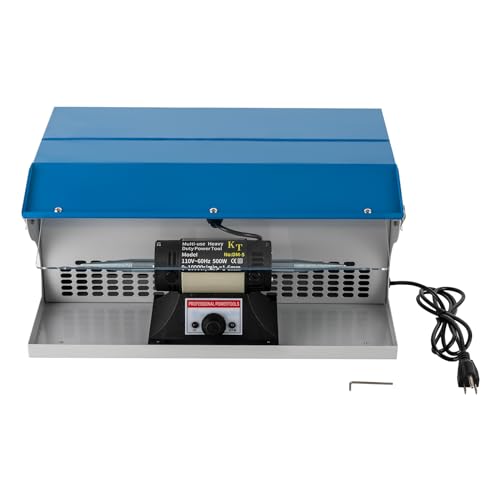 njxbrek Jewelry Polishing Machine 500W Benchtop Jewelry Polishing Machine with Indicator and Lighting Polishing Tool Dust Collector 10,000rpm for polishing Metal Parts or Plastic Parts for Jewelry