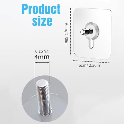 No Drill Screw Stickers, Punch-Free Wall-Mounted Adhesive Hooks for Hanging Pictures, Nail Free Stickers for Walls Heavy Duty, Seamless Adhesive Walls Hooks for Wall Mount, Bathroom, Home (24) - 5