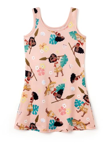Image of Disney Stitch Princess Frozen Elsa Minnie Mouse Girls Tank Dress Sleeveless A-Line Sundress Summer Beach Clothes 2-9 Years