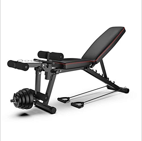 PBDEW Banco con Mancuernas Ajustable, Equipo De Ejercicios para El Hogar con Extensión De Piernas Y Curl De Piernas, Entrenamiento En Casa, Gimnasio, Levantamiento De