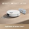 DREAME D20 Robot Aspirateur, 13 000 Pa, Brosse Duo pour Poils d'Animaux, Navigation Laser, Aspirateur et Laveur 2-en-1, Sols Durs et Tapis/Moquettes, Batterie 5 200 mAh, Application et Commande Vocale