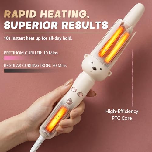 PretiHom Automatic Rotating Curling Iron 1.1 Inch