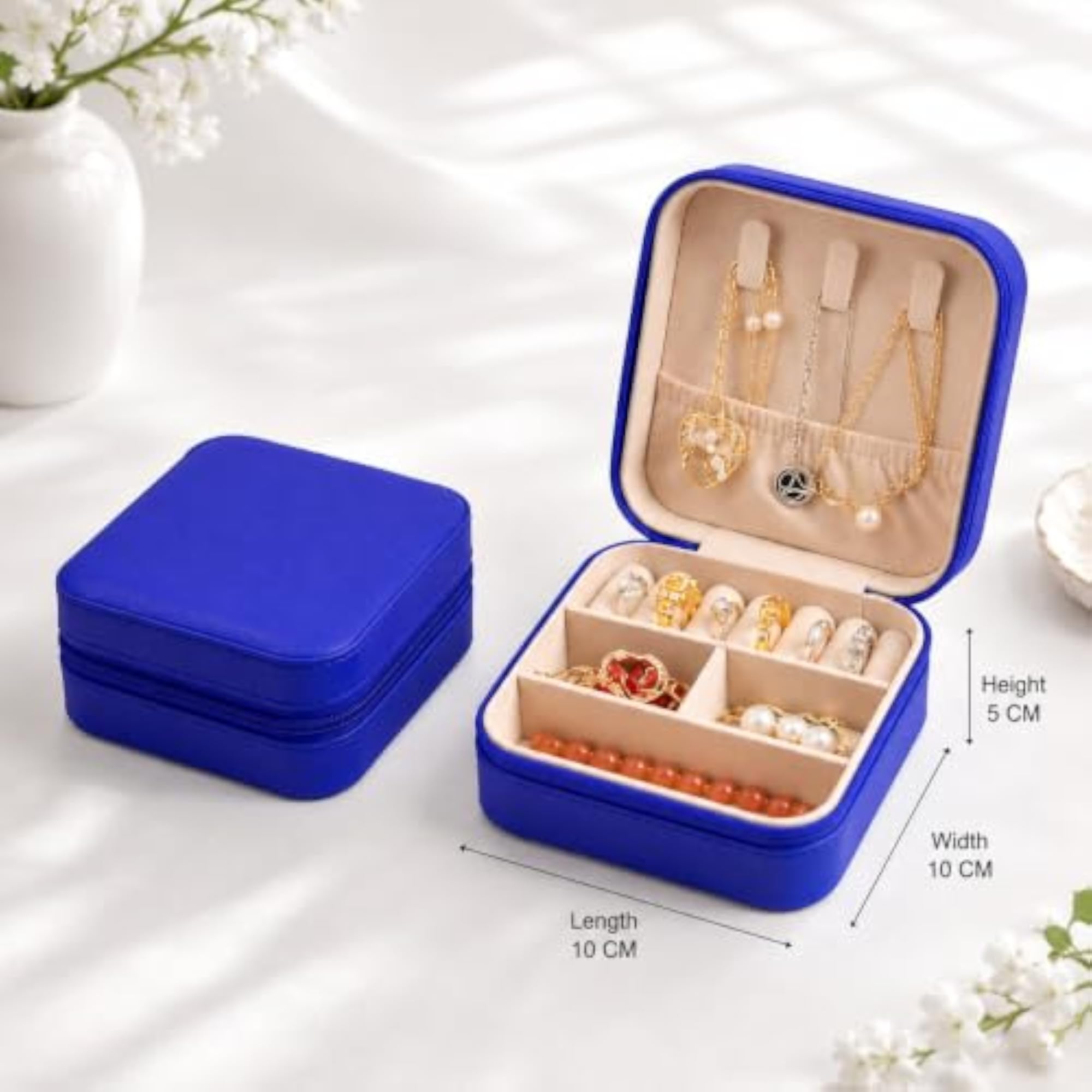 Portable Jewellery Organizer Travel Case with Zipper