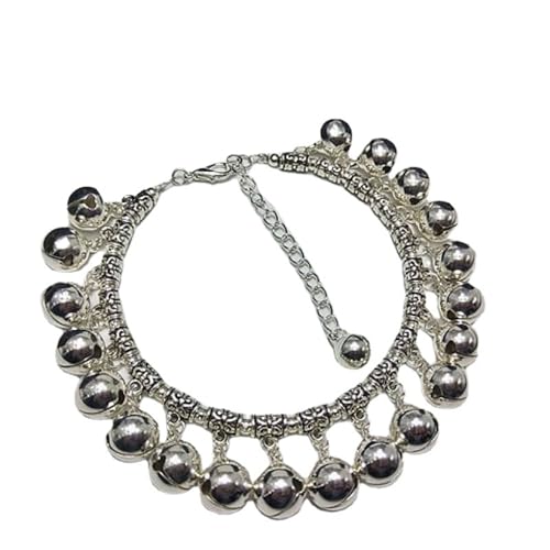 Bracelet de cheville cloche en argent pour femme : bijoux de chaîne de pied et sandales pieds nus