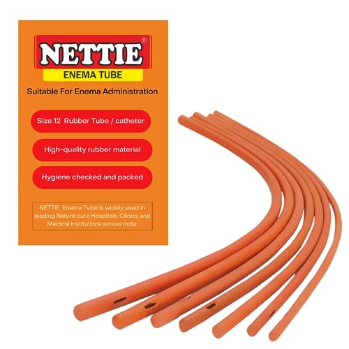 NETTIE Disposable Enema Tube for Enema | Size 12 rubber Catheter used in Ayurveda, Naturopathy and Panchakarma - Pack of 15