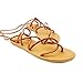 Heltid Women's Lace Up Gladiator flat Sandals Strappy Sandal for Women Dress Shoes Camel Size 10 M US