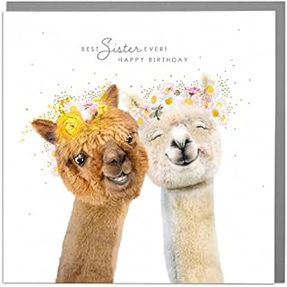 Lola Design - Birthday Cards for Women - Best Sister Card - Blank Cards and Envelopes - Happy Birthday Card