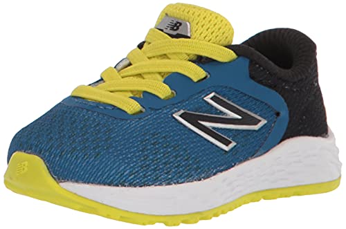 New Balance Kid's Fresh Foam Arishi V2 Bungee Running Shoe, Oxygen Blue/Black/Sulphur Yellow, 12 Wide Little Kid #TOP8