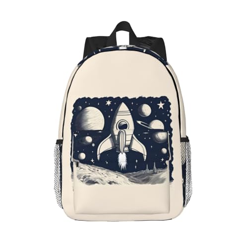Sac à dos pour le travail et la gym avec motif fusée grand confort
