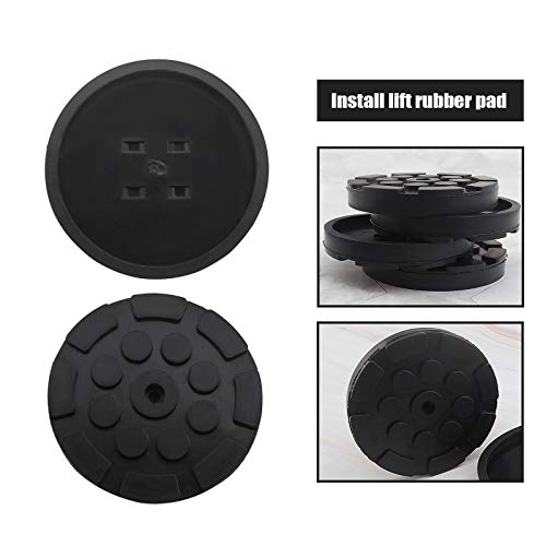 Image of 4Pcs Rubber Arm Pads 11mm Hole Dia Universal Black Jack Lift Rubber Round Pads 120x17mm for Auto Car Truck Hoist Jacking Lift Accessories