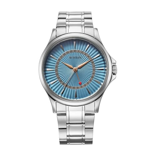 Image of Titan Karishma Quartz Analog with Date Blue Dial Stainless Steel Strap Watch for Men