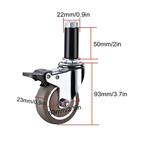 Roulettes pivotantes M12 d'atelier pour stabiliser un diable - 3