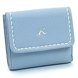 [キタムラ] なめらかな手触りが特徴のシュリンクレザー 二折財布 YH0210 ブルーグレー 84841