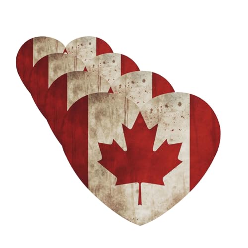 Retro Canada Flag Car Air Fresheners Cards Set of 4 Pieces Personalized Car Fresheners Gifts for Men Women Auto Aromatherapy Tablets Hanging Scented Cards for Wardrobe Bathroom