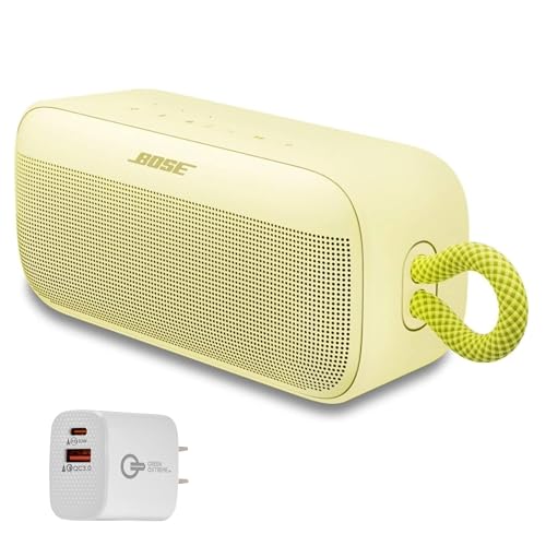 Bose SoundLink Plus Portable Bluetooth Speaker, Wireless Outdoor Speaker, Up to 20 Hours Battery Life, Waterproof and Dustproof + Green Extreme 20W 2-Port Wall Charger (Citrus Yellow)