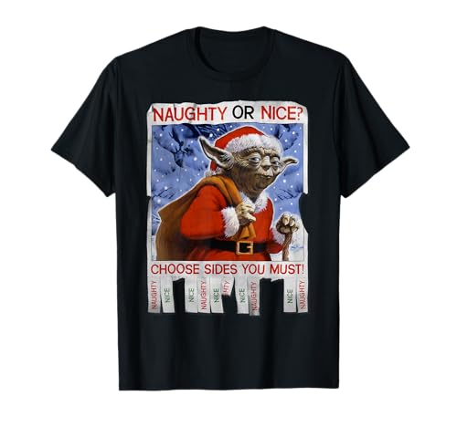 Star Wars Yoda Naughty Or Nice Flyer Christmas T-Shirt