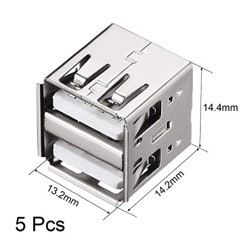 Conector USB Tipo A Doble Puerto Macho uxcell 5 Piezas miniatura 2