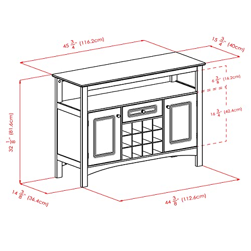 Winsome Jasper Buffet, Black #TOP4