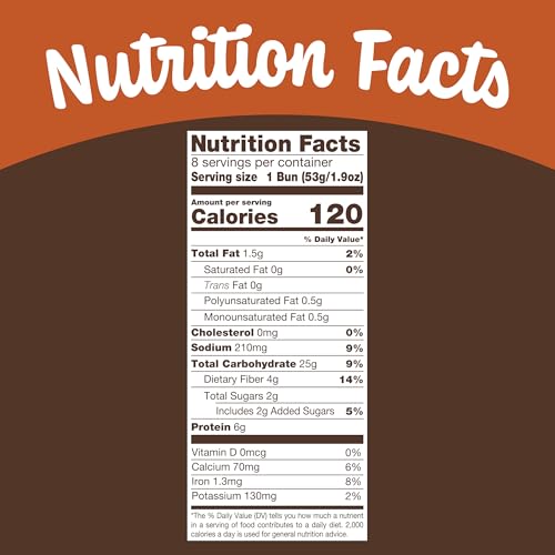 image for Nature's Own 100% Whole Wheat Hamburger Buns, Non-GMO Hamburger Buns, 
