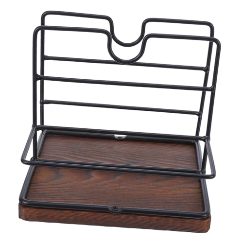 BAZEITFLOW Porte-Serviettes de Table Rustique en Bois Couleur Café Foncé, Organiseur Stable pour Serviettes en Papier, Adapté Cuisine, Salle à Manger et Comptoir, Rangement Pratique pour
