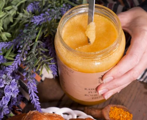 900g Reiner, Roher Wildblumen Honig 100% natürlich – ungefiltert, unerhitzt, nicht pasteurisiert, direkt aus dem Bienenstock - Raw Farm