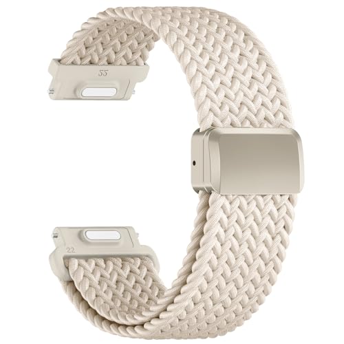 Correa Magnética Elástica Compatible con Samsung Galaxy Watch 3 45mm/Galaxy 46mm/Gear S3/Huawei GT4/GT3/GT2 46mm Mujer y Hombre, Solo Loop Nylon Deportiva para Garmin Venu2&3/Forerunner 255/Forerunner