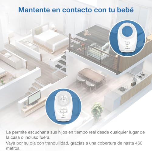 Miniatura 3 de Vtech Bm1120 Monitor De Audio Para Bebé, Transmisión De Sonido Clara Y Segura, Largo Alcance, Pantalla Led De 5 Niveles De Volumen, Pinza Para Cinturón, Baterías Recargables
