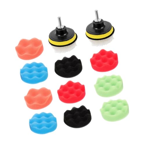 Unomor 2 Sets Car Polishing Sponge Cars Wheel Polishing Kit Car Wax Buffer Drill Attachment Buffer Attachment for Drill Buffing Sponge Pads Drill Buffer Polisher Attachment Pad Kit Metal