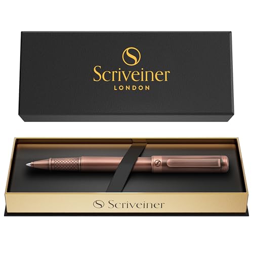 Image of Scriveiner Copper Rollerball Pen - Stunning Luxury Pen, Schmidt Ink Refill, Best Roller Ball Gift Set for Men & Women, Professional, Executive Office, Nice Pens